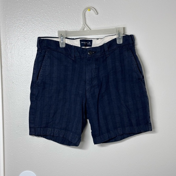 Abercrombie & Fitch Men Stretch Navy‎ Blue Casual Chino Shorts size 31 - Picture 1 of 5